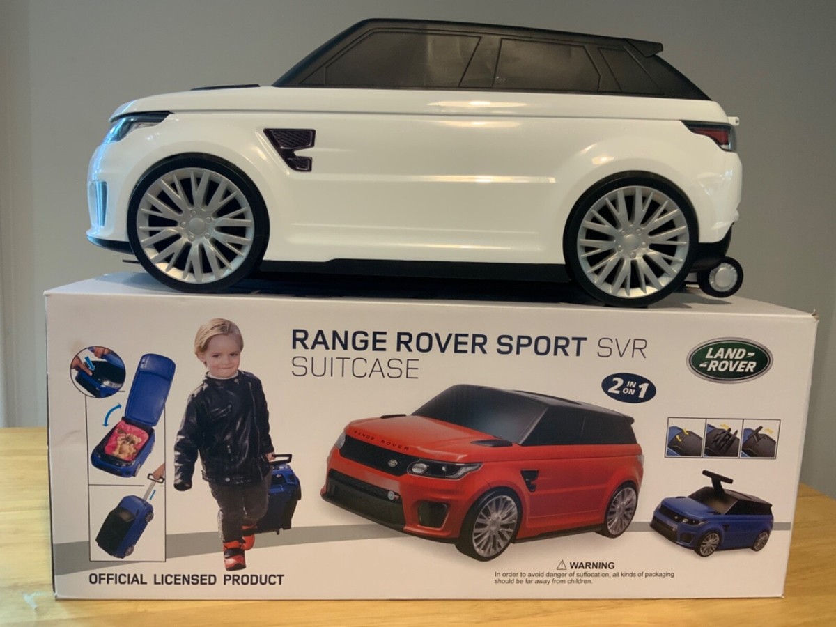 Range Rover Sport SVR Kids Childs Ride-on white travel suit case