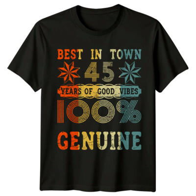 Best In Town 45 Jahre Herren T-Shirt 45. Geburtstag Geschenk Vintage Forty Five
