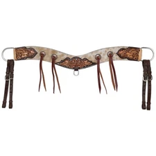TRIPPING COLLAR Timber Ridge Breast Collar Hair on Cowhide Tooled Leather