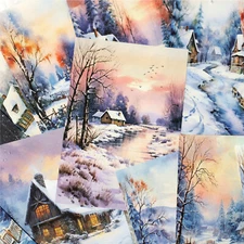 30pcs Winter Scenery Scrapbooking Paper Not Stickers Collage Junk Journal Crafts