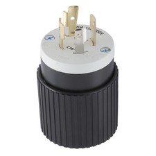 Hubbell 20 Amp 125-Volt Black/White 4-Wire Locking Grounding Plug