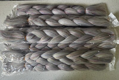 Kunsthaarverlängerung Haarlametta Flechten weiß blond 24'' L 10 Stück