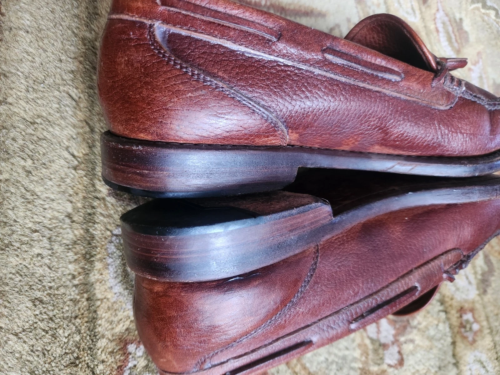 Autentici mocassini COACH uomo mogano penny scarpe nappe taglia 8 5 M vintage