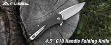 FLISSA Pocket Knife EDC Folding Tactical Knife w/G10 Handle D2 Blades Liner Lock