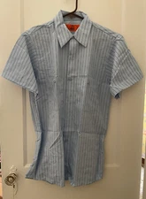 Vintage Small SM EWC Work/Farm/Mechanic Short Sleeve Shirt Pinstripe NEW Unisex