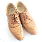Vintage 1960s Women's 7.5 Brown Tan Shoes Leather FSP Musebeck with Vibram Soles