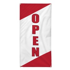 Vertical Vinyl Banner Multiple Sizes Open Red Promotion Business Business