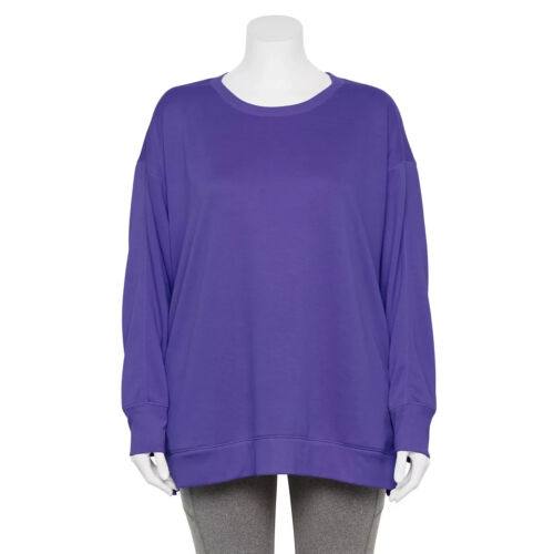 Tunic Maxwell Purple Stretch Fleece 1X New Tek Gear Mothers Day Back to School - Picture 1 of 1