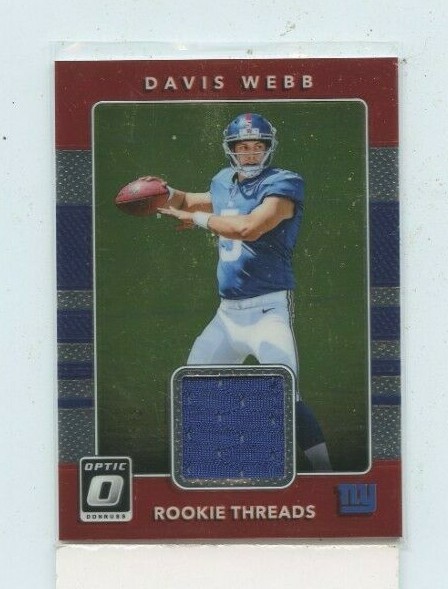 DAVIS WEBB 2017 DONRUSS OPTIC RC ROOKIE THREADS JERSEY #24 NEW YORK GIANTS