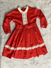 Vintage Girls Lace Holiday Dress Flawed