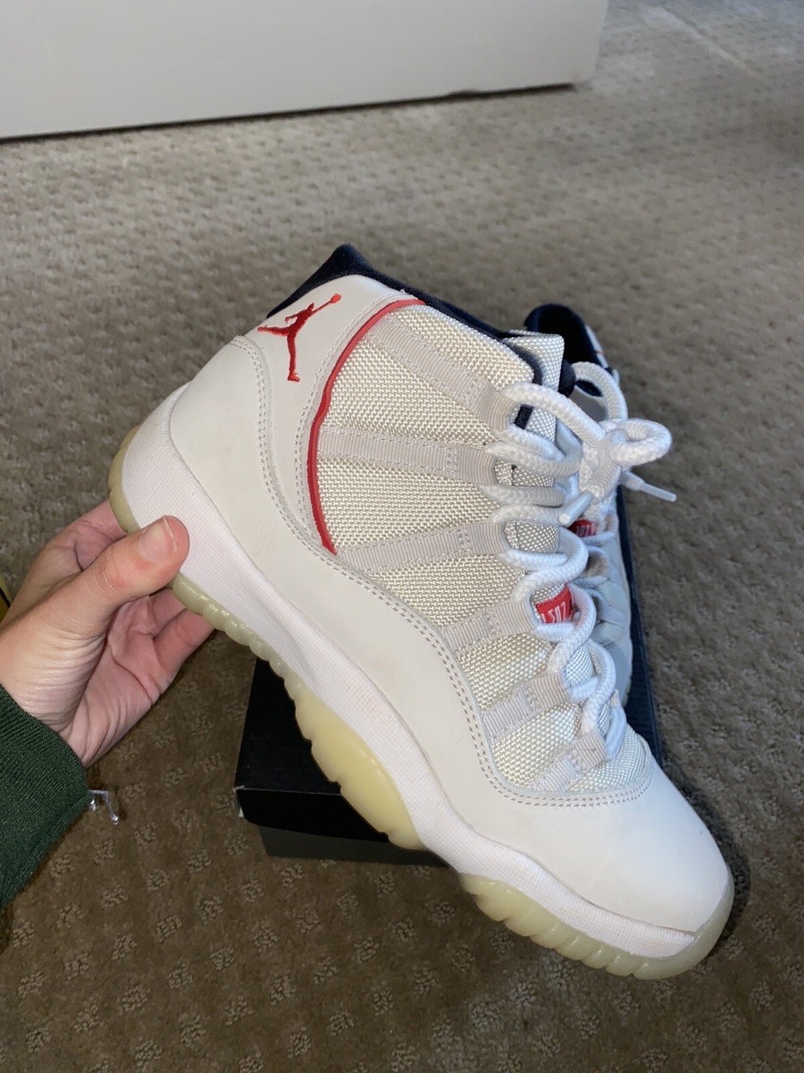 Jordan 11s Platinum White Jordan 11 Nike Air Jordan 11 XI Platinum Tint Red  White 378038-016 Sz Clean AF OG Box