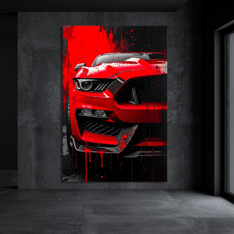 ✅ Wandbild, FORD MUSTANG - Abstrakt Auto, Acrylglas, Leinwand, Poster Bilder - Bild 3 von 4