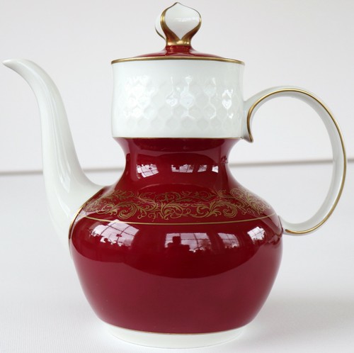 Coffee Service Reichenbach Baroque Porcelain GDR Cobalt Red Gold Tea Service Ranke - Picture 7 of 12