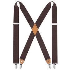 Suspenders for Men X-Back 1.4" Adjustable Elastic Suspender Braces A3-brown