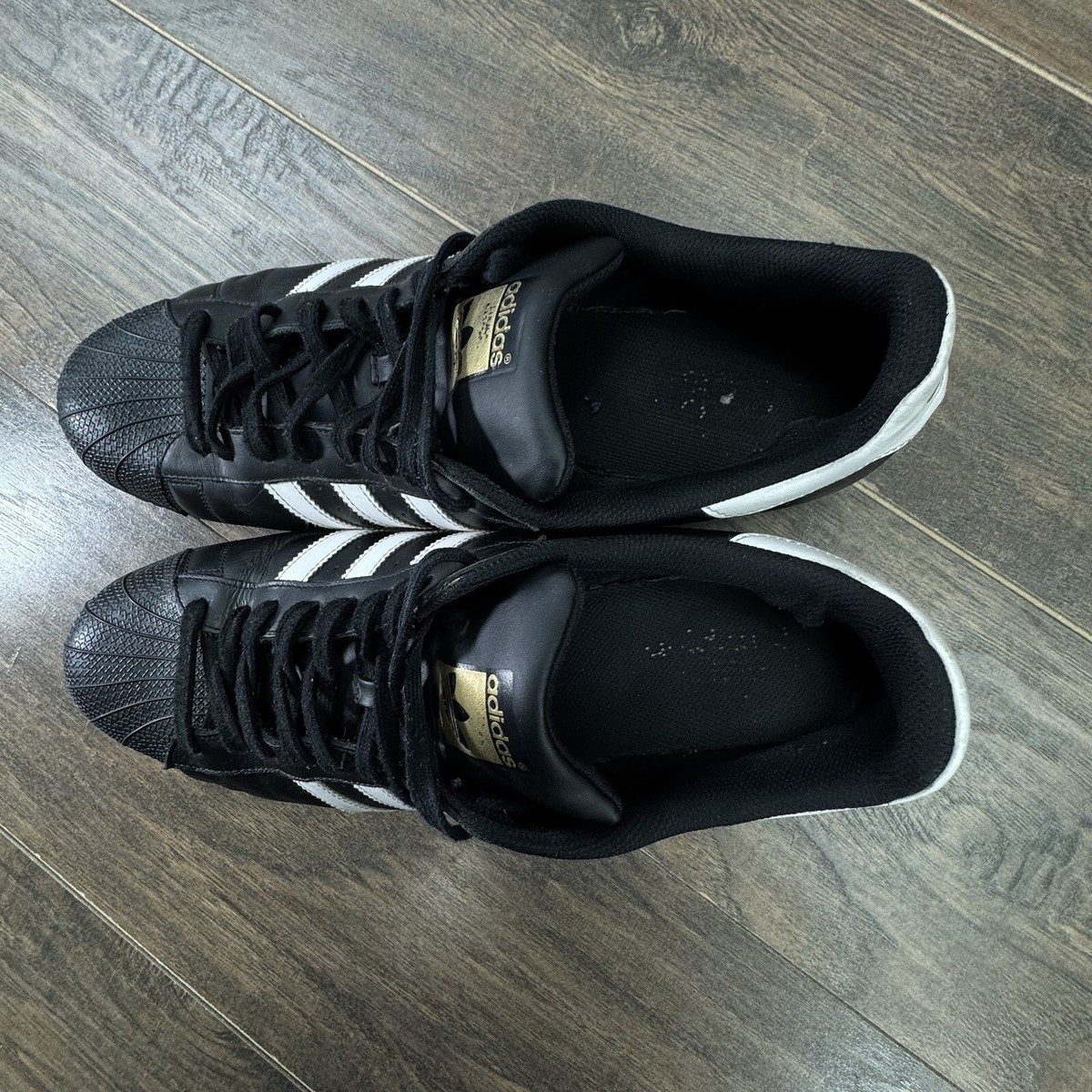Adidas Superstar Shoes Mens 18 Black Leather Foundation Athletic Casual  B27140 | eBay