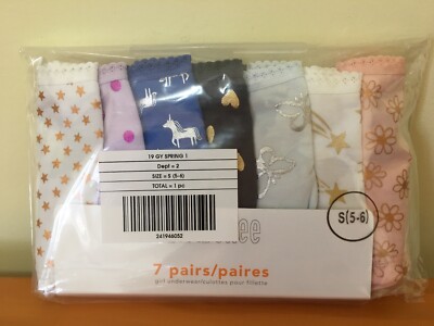 NWT Gymboree Girls Panties Underwear 7pair Foil Print Unicorn, Butterfly Flowers