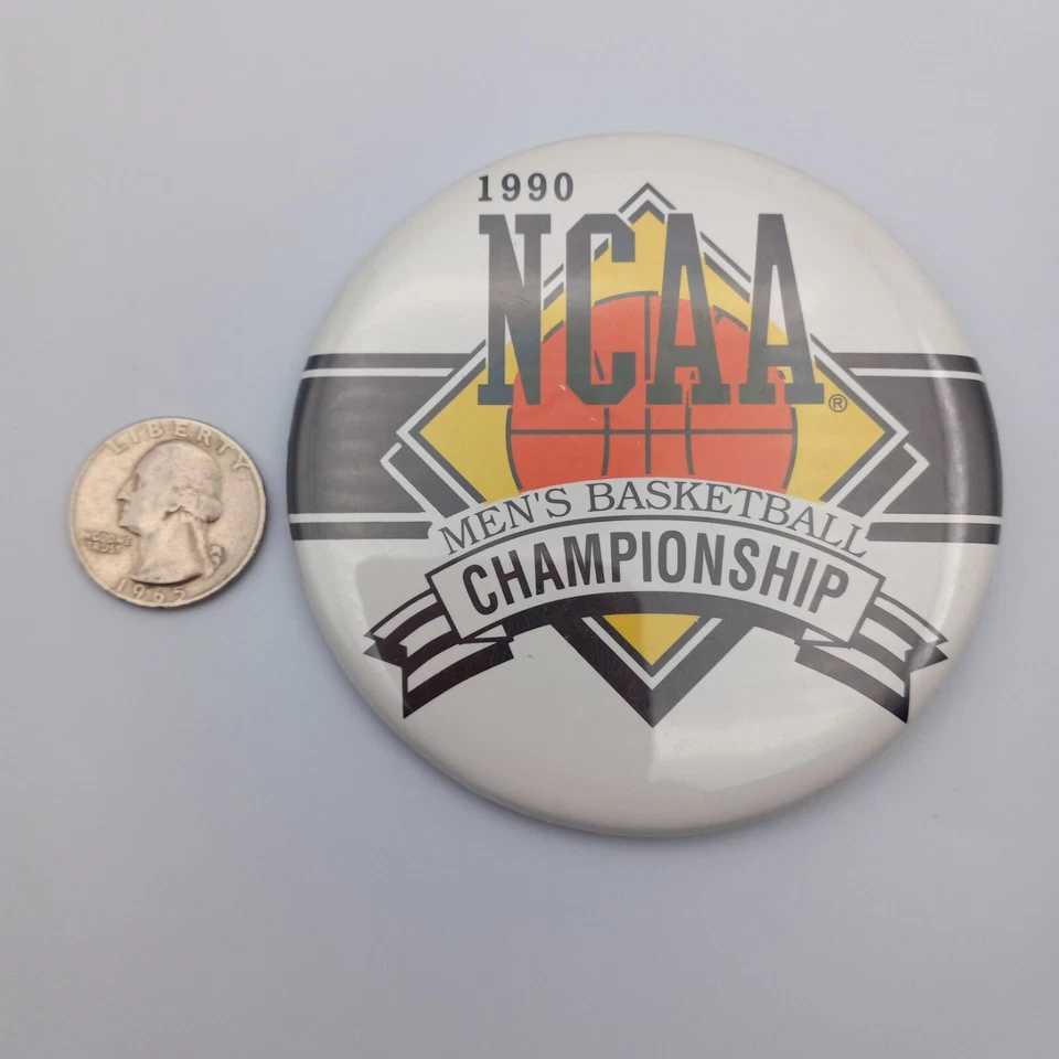 De colección 1990 NCAA Hombres Campeonato de Baloncesto Pinback Botón Deportes Universitarios  Foto 2 de 4