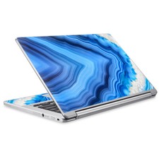 Skins for Acer Chromebook R-13 Decals wrap Crystal Blue Ice Marble