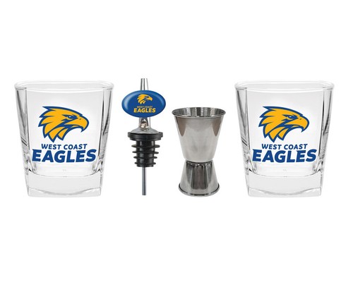 AFL Footy Team Spirit Glasses with Pourer and Jigger - Picture 15 of 16