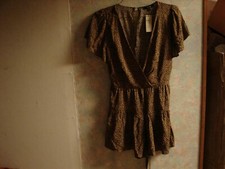 NEW W/Tags - Summer Short Sleeve Leopard Print V Neck High Waist Dress - Size M
