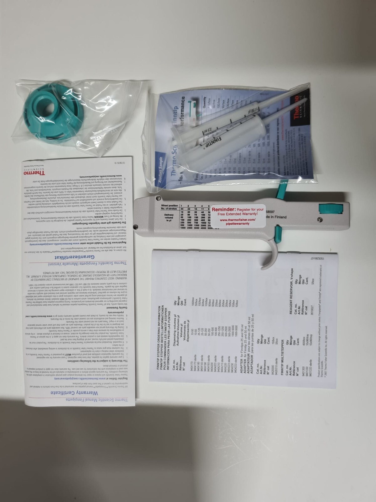 Thermo Scientific Finnpipette Stepper 1250 ul Pipette 4540000 | eBay