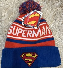 New Superman Knit Hat Beenie Winter Wear Embroidered Logo