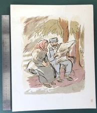 Early 1900’s EDWARD CASWELL  N. Y. Illustration Print People in Central Park