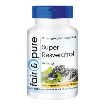 Super Resveratrol - 90 Kapseln mit Rutin, OPC + Quercetin | VEGAN | fair & pure