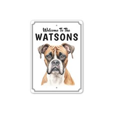 Boxer Dog Welcome To Personalized Sign