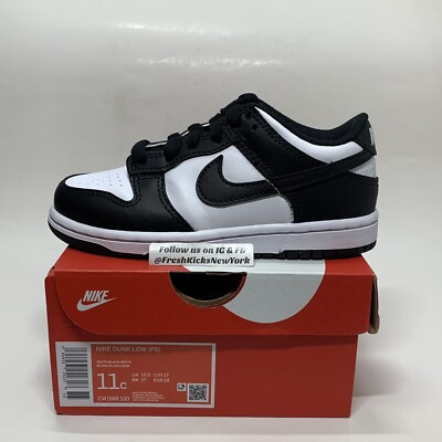 Nike Dunk Low White Black Panda Pre School Size 11c Child Little