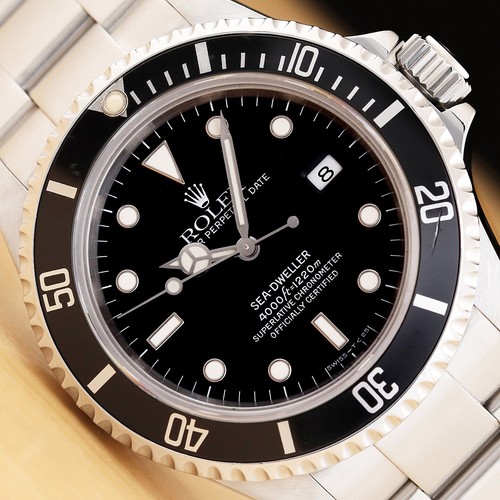 ROLEX MENS SEA-DWELLER DATE 16600 BLACK DIAL STAINLESS STEEL 40MM WATCH
