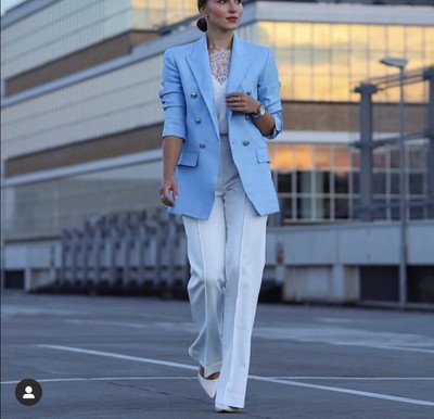 blue zara blazer