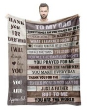 to My Dad Blanket from Daughter Son Ultra Soft Flannel Throw Blankets 60x50