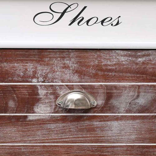 vidaXL Shoe Cabinet Brown 50x28x98 cm Paulownia Wood - Picture 7 of 8