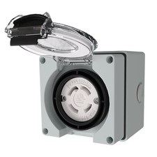 30 Amp Locking Female Plug Box NEMA L14-30C Generator Twist Lock Adapter Fema...