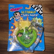 POWERPUFF GIRLS BUTTERCUP HOTLINE KEYCHAIN 2000 TRENDMASTERS UNUSED CARDED WORKS