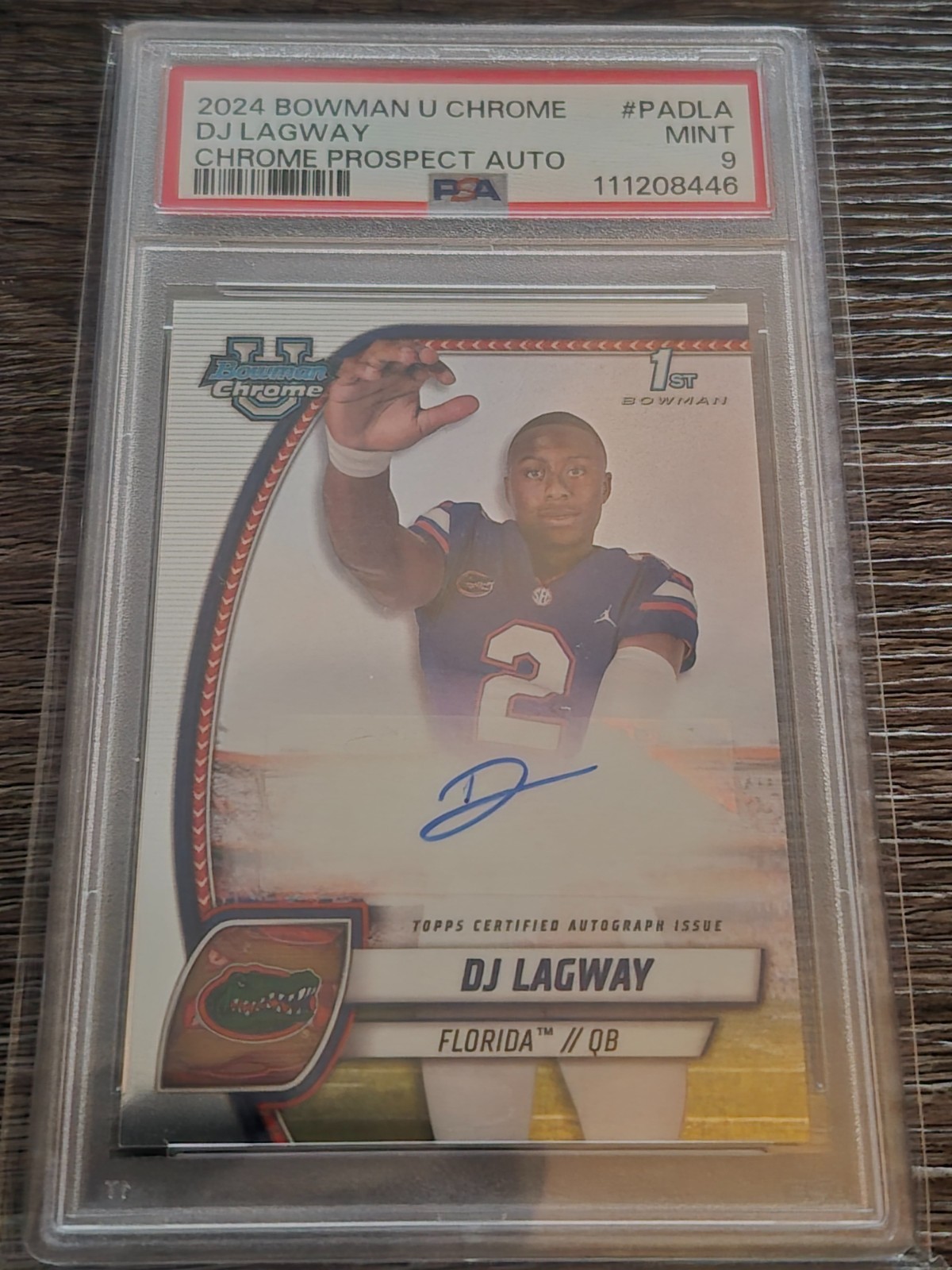 2024 Bowman University Chrome DJ Lagway 1st Bowman Auto PSA 9 Gators