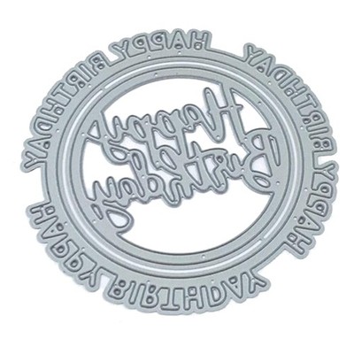 Versatile Silver Happy Birthday Cutting Die for Personalized DIY Scrapbooking