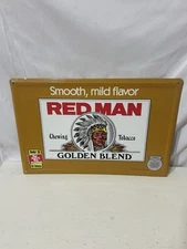 RED MAN GOLDEN BLEND CHEWING TOBACCO METAL SIGN 1996