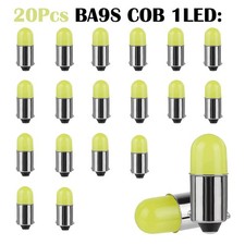 RSTOB 20PCS BA9S COB LED Bulbs for Car Dashboard Instrument Cluster Lights White