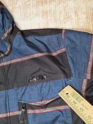 Burton Dryride Jacket Mens Medium Blue Striped Hooded Ski
