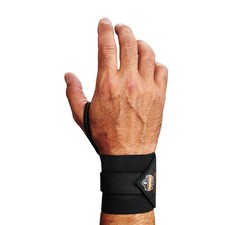 Wrist Support Wrap with Thumb Loop Adjustable Compression Brace Black S/M