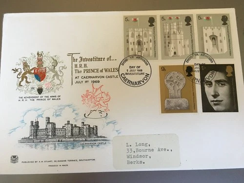 GB STAMPS RARE FIRST DAY COVER 1969 INVESTITURE CAERNARVON