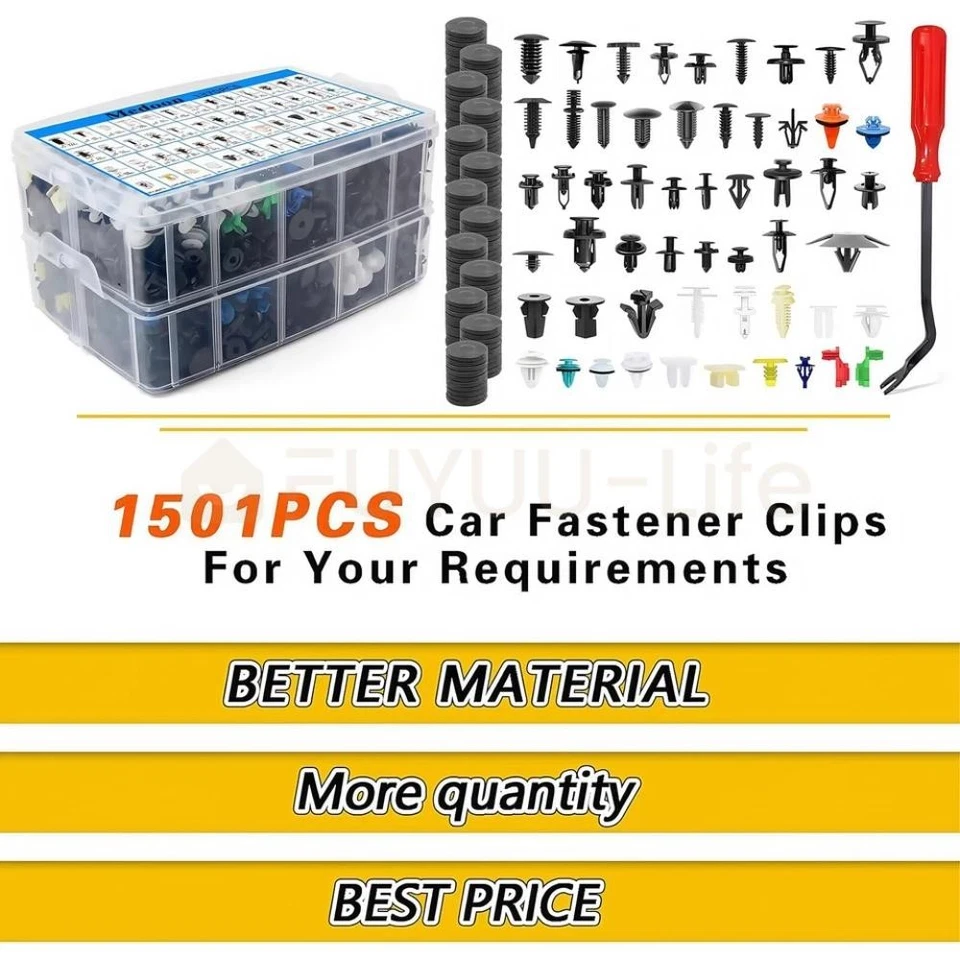 1501Pcs Car Retainer Clips Auto Fasteners Fender Push Trim Clip Pin Rivet Bumper - Image 3 of 4
