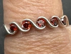 Vintage Sterling Silver 925 Pyrope Garnet 5 Stone Band Size 8
