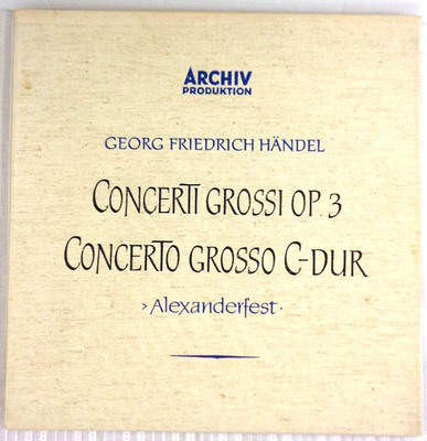 GEORG HANDEL ~ Archiv SAPM 198 117/18 2LP STEREO Concerti Grossi Op. 3 Wenzinger