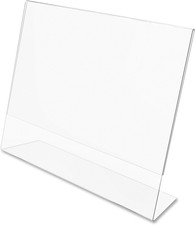 Clear Acrylic Sign Holder 7 x 5 - Clear Slanted Sign Holder - Premium Acrylic Si