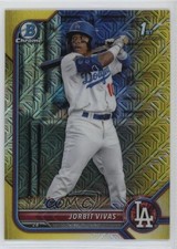 2022 Bowman Mega Box Yellow Mojo Refractor 7/75 Jorbit Vivas #BCP-24 0z8v