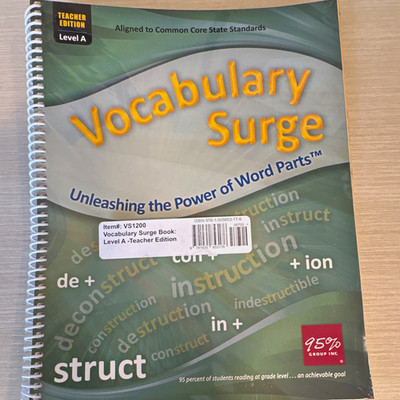 95% Group Vocabulary Surge Level A Teacher Edition Spiral Bound VS1200 Brand New