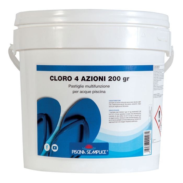 Pastiglie Cloro 4 Azioni 5Kg per Piscine - Acqua Pulita per Bambini